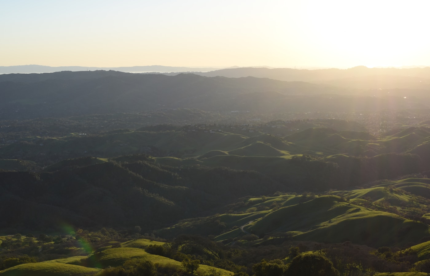 Green East Bay hills beneath Mount Diablo at sunset, Concord garage door repair in Clayton Valley and Dana Estates