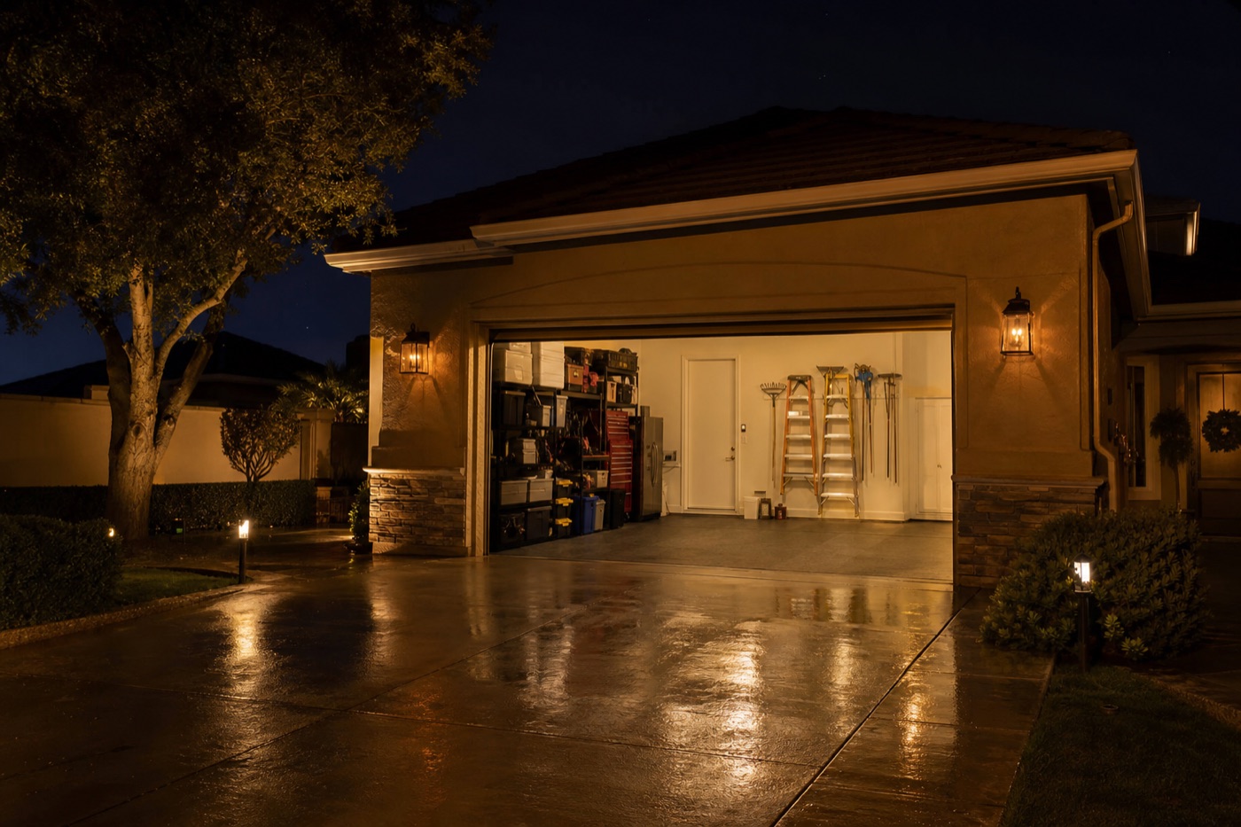 Garage door left open after hours: the kind of late-night emergency call we answer across the East Bay